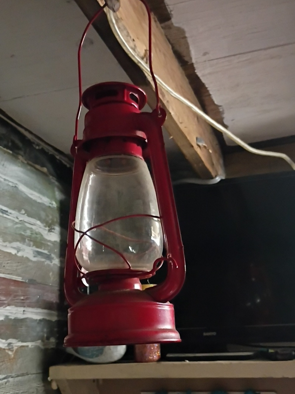 Red Vintage-Style Hanging Lantern - Home Accents